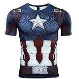 HOOLAZA 2019 Captain America Männer Kurzarm Kompression Herren T-Shirt Fitness Sport Gy