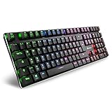 Sharkoon PureWriter RGB Mechanische Low Profile-Tastatur (RGB Beleuchtung, blaue Schalter, flache Tasten, Beleuchtungseffekte, abnehmbarem USB Kabel) Blau S