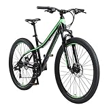 BIKESTAR Hardtail Aluminium Mountainbike Shimano 21 Gang Schaltung, Scheibenbremse 27.5 Zoll Reifen | 17 Zoll Rahmen Alu MTB | Schwarz & Grü