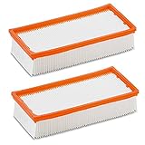2 x Flachfaltenfilter Filter für original Kärcher NT 25/1 Ap, NT 35/1 Ap, NT 35/1, NT 45/1, NT 55/1, NT 361, NT 561, NT 611 Tact, Te, M, Eco ersetzt original 6.904-367.0 (2 Stück)