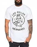 Used Look Los Pollos Herren T-Shirt Heisenberg Hermanos Bad Mr White Breaking, Farbe:Weiss;Größe:L