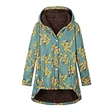 LIEIKIC Damen Herbstjacke Winterjacke Kapuzenjacke: Lang Kapuzenmantel Winter Fleece Jacke Mantel Plüsch Plüschjacke Plüschmantel Fleecejacke Fleecemantel Wintermantel Herbstmantel S-2XL