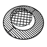 GFTIME Gussesn Grill Rost-in-Rost Grates System mit Sear Grate für Weber 57cm Holzkohlegrills, rund Guss-Einleger Zubehör, BBQ System, Kochgitter Ersatz, Pizzastein, G