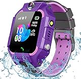 WAYNORER Kinder-Smartwatch-Handy Wasserdicht, LBS Wecker Taschenlampe Voice-Chat-Puzzle-Spiel SOS Anti-Lost kompatibel mit Android und iOS, Kindergeschenke für Jungen und M