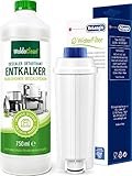 Pflegeset Entkalker 750ml & 2x Wasserfilter DLSC002 - kompatibel Delong