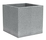 Scheurich C-Cube, Pflanzgefäß aus Kunststoff, Stony Grey, 30 cm lang, 30 cm breit, 28 cm hoch, 18 l V