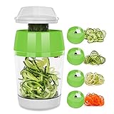 5 In 1 Spiralschneider GemÜSe Mit Frischhaltebox Spiralschneider Hand Zucchini Spaghetti Schneider Geeignet FÜR Karotte Gurke Kartoffel KÜRbis Zwiebel Vier GemÜSeformen S