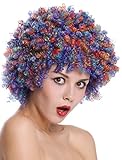 WIG ME UP - SZL-001-colorful Perücke Damen Herren Clown Clownsperücke Afro Locken Halloween Karneval b