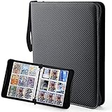 Pokeman Sammelalbum Sammelkarten Karten Album Ordner Halter Hüllen, 720 Pockets Leder Karten Ordner Heft passt für Pokemo n Yugioh Ninjago Karten Display, 40 Seiten 720 Karten Kapazität, Schw