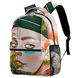 TIZORAX Rucksack Ölgemälde Beauty Portrait Schultasche Rucksack Reisen Casual Tagesrucksack für Frauen Teenager Mädchen Jung