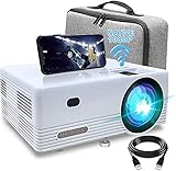 WLAN-Projektor, 8000 Lumen, Full HD Mini-Videoprojektor, tragbar, 1080P Full HD, Mini-Projektor, kabellos, Heimkino, tragbar für iOS/Android/Laptop/TV-Box/PS4,5/PPT/iOS usw