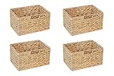 New Swedish Design Billy Regal Korb 36 x 25 x 20 cm aus Wasserhyazinthe Natur Faltkorb Flechtkorb Regalbox Storage Box Aufbewahrungskorb Schrankkorb klappbar faltbar und sehr stabil 4er-Set Sparp