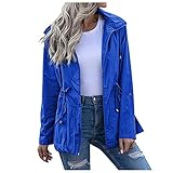 Jaysis Damen Windbreaker Regenjacke Kurz Taillenmantel Jacke Outdoor Regenparka Softshellmantel Atmungsaktiv Wasserdicht Windjacke Winddicht Regenmantel mit Kapuze Bergsteigen Sp