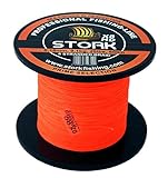 Stork HDx8, 8-Fach geflochtene premium Angelschnur 600m (Orange, 20 lbs / 9.1 kg / 0.18 mm)