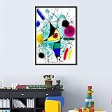 Der singende Fisch von Joan Miro Abstrakte Kunst Wandkunst Leinwand Malerei Bild Poster und Druck Galerie Wohnzimmer Wohnkultur (60x80cm) 24'X32 ohne R