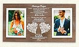 EVA murmure Hochzeits- oder Hochzeitsgeschenk für Paare, rustikale Holztafel, christliche Familie, religiöse Geschenke für Braut, handgefertigtes Herz- und Bilderrahmen, 10,2 x 15,2