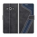 MOBESV Handyhülle für Samsung Galaxy Xcover 3 Hülle Leder, Samsung Galaxy Xcover 3 Klapphülle Handytasche Case für Samsung Galaxy Xcover 3 Handy Hüllen, Modisch Schw