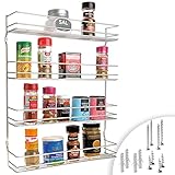 Gewürzregal mit 4 Etagen - Schafft Ordnung und Übersicht in der Küche - Gewürzregal Wand, Schrank - inkl. Befestigungsmaterial,