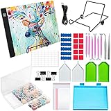 MTSCE Diamond Painting Zubehör LED Licht Pad Daiments Painting Kit Tools mit USB Kabel Abnehmbaren Ständer und Clips,Ideal für Diamant Malerei,Designen,Zeichnen Sk