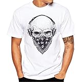 Kanpola Sport T-Shirt Herren Unregelmäßige Polyester Kurzarm Hedging Slim Fit Bluse für Jogging Yoga Männer Tops (L/50, A1-Weiß)