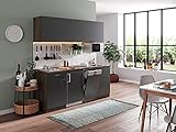 Kuchenzeile Küche Küchenblock Küchenzeile Einbau Singleküche 195 cm Eiche G