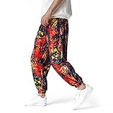 Herren Stretch Jogginghose mit Kordelzug und Tasche Baumwolle Hose Freizeithosen Lässige Colorblocking Sporthose Beiläufige Männer Outdoor Sport Stoffhose Regular Bequem Laufhose Jogg