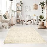 Taracarpet Handweb-Teppich Oslo Wolle im Skandinavischem Landhaus Design Wohnzimmer Esszimmer Schlafzimmer Flur Läufer beidseitig verwendbar 060x090 cm N