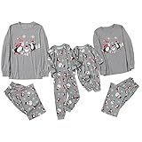 Passender Familien-Schlafanzug für Damen, Herren, Kinder, Baby, Weihnachtsmann, bedruckt, Nachtwäsche Elch-Kleidung, Pjs, Loungewear (B-Grau, Papa, XL)