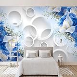 Benutzerdefinierte 3D Wallpaper Vintage Pastoralen Pfauenblume Pflanze Wandbild 3D Wohnzimmer Sofa Hintergrund Wanddekoration Foto Tapeten * 300 cm x 210 cm (118.1x82.7 Zoll)