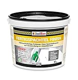 Isolbau Fertigspachtel Finish Q1-Q4 - Gebrauchsfertige Polymer-Gips Fertig-Spachtelmasse für innen - 10 kg Eimer, Weiß