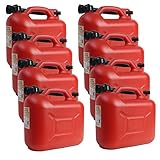 8er Set: 8x Benzinkanister KKR 10 PE 10 Liter rot mit UN Zulassung