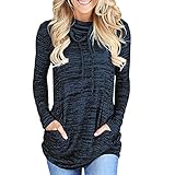 Caixunkun Women's Casual Sweatshirt Long Sleeve Printed Top Autumn Leisure Sweatshirts Crew Neck Long Sleeve Fit Tunic Top(Dark Blue, 3XL)