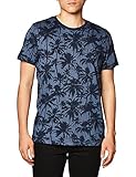 Tommy Hilfiger Herren All Over Print Tee T-Shirt, Faded Indigo, L