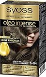 Syoss Oleo Intense Öl-Coloration 5-54 Kühles Hellbraun Stufe 3 (3 x 115 ml), dauerhafte Haarfarbe mit pflegendem Öl, Coloration ohne Ammoniak