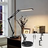 Schreibtischleuchte Led Architektenlamp Dimmbar 10W USB Schwenkarm Schreibtischlampe mit Sockel 3 Farbtemperaturen 10 Helligkeiten Augenschutz Klemmbar Klemmleuchte Geeignet für Büro Lesen S