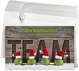 50 Premium Weihnachtskarten mit Umschlag, Motiv Team, Set: 50 Stück hochwertige Klappkarten (Querformat 19x12 cm groß), perfekt für originelle Grüße an Firmen-Kunden, Geschäfts-Partner, L