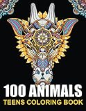 100 ANIMALS TEENS COLORING BOOK: More than 100 coloring pages with beautiful Animal Mandalas. Book with Stress Relieving Coloring Mandalas to Relax. (New Version, Gift Idea)