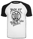 PAOK Thessaloniki T-Shirt Griechenland Hellas Saloniki Shirt Greece (L, Weiß/Schwarz)