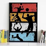 Vintage Basketball Sport Leinwand Malerei Abstrakte Poster Druck Wandkunst Bild Wohnen Teen Wohnzimmer Wohnkultur 30x50cm R