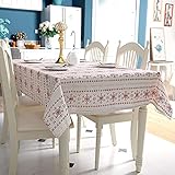 Gcxzb Rechteckige Tischdecke Polyester Baumwollgewebe Nachahmung Leinen Tischdecken Rot Schneeflocke Gedruckt Tischdecke Weihnachten Tischabdeckung (Color : Big Snowflake, Size : 140x140cm)