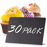 30 Mini Kreidetafel Set - Kreidetafel Mini Tischplatte Schilder für Buffet - Hochzeit - Party - Essen - Food - Preisschilder - Platzkarte N