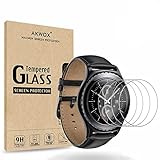 AKWOX [4 Stück] Schutzfolie aus Panzerglas für Samsung Gear S2 Classic und Gear Sport, 0.33mm 9H Härte Kratzfest Panzerglasfolie für Samsung Gear S2 (39.9MM) Display