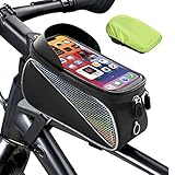 F-wheel wasserdichte Fahrrad Rahmentasche Lenkertasche Wasserdicht Handytasche für Smartphone bis zu 6.7 Zoll;Fahrradtasche Fahrrad Zubehör für Montainbikes, R