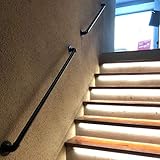 GAXQFEI Industrieller Handlauf Für Treppen In Innenräumen Im Freien - Treppengeländer. Handläufe Für Behinderte Ältere Kinder Black Metal-Schmiedeeisen Externer Außenwandmontage,450