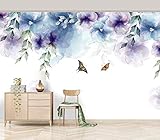 3D Tapete Effekte Schmetterling, Blume Vlies Tapete Riesiges Bild Moderne Wanddeko Design Wandtapete Art Wand für Wohnzimmer Jugendzimmer Dekoration,400x280 cm(W x H)