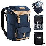 K&F Concept Kamerarucksack Rolltop Fotorucksack Wasserdicht für Spiegelreflexkamera Canon Nikon Sony Fujifilm Olympus und 15,6 Zoll Laptop 16 L