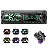 MEKUULA Autoradio mit Bluetooth Freisprecheinrichtung, Stereo Auto Radio 4 x 60W FM Radio Sopport MP3 / AM/USB/WMWAV/TF-Media Player + Fernbedienung 7 Farb