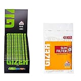 Set Gizeh 20x Gizeh Slimfilter plus 20x Gizeh Black Fine Zigarettenpapier Slim Filter Papers k