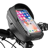 ROCKBROS Fahrrad-Telefon-Lenkertasche, Fahrrad-Telefonhalterung, Touchscreen, Hartschalen-Handytasche, kompatibel mit Telefon unter 6,5 Z