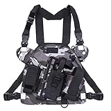 Asudaro Radio Brustgurt, Radio Walkie Talkie Brusttasche Harness Weste, Funksprechanlage Pack Rucksack Zwei-Wege-Radios Tragetasche Zubehörhalter für Laufsport Radsport Wandern Camping Marine Tarnung